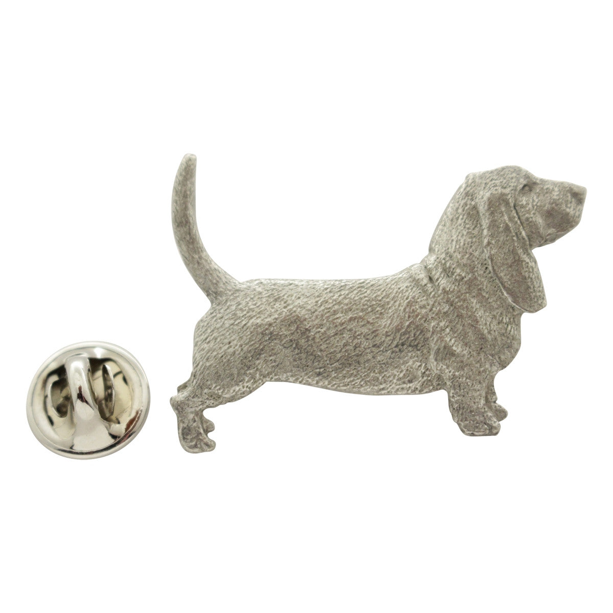 Basset Hound Pin ~ Antiqued Pewter ~ Lapel Pin ~ Sarah's Treats & Treasures